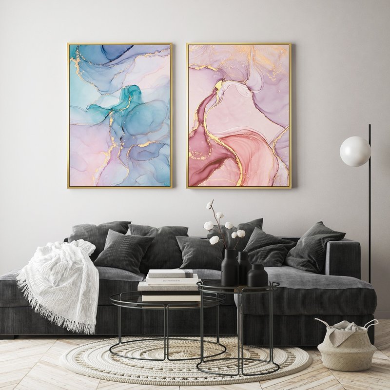 【联画优惠组合】蕴色流光两幅联画组合/客厅玄关挂画/卧式挂画 - 海报/装饰画/版画 - 其他材质 多色