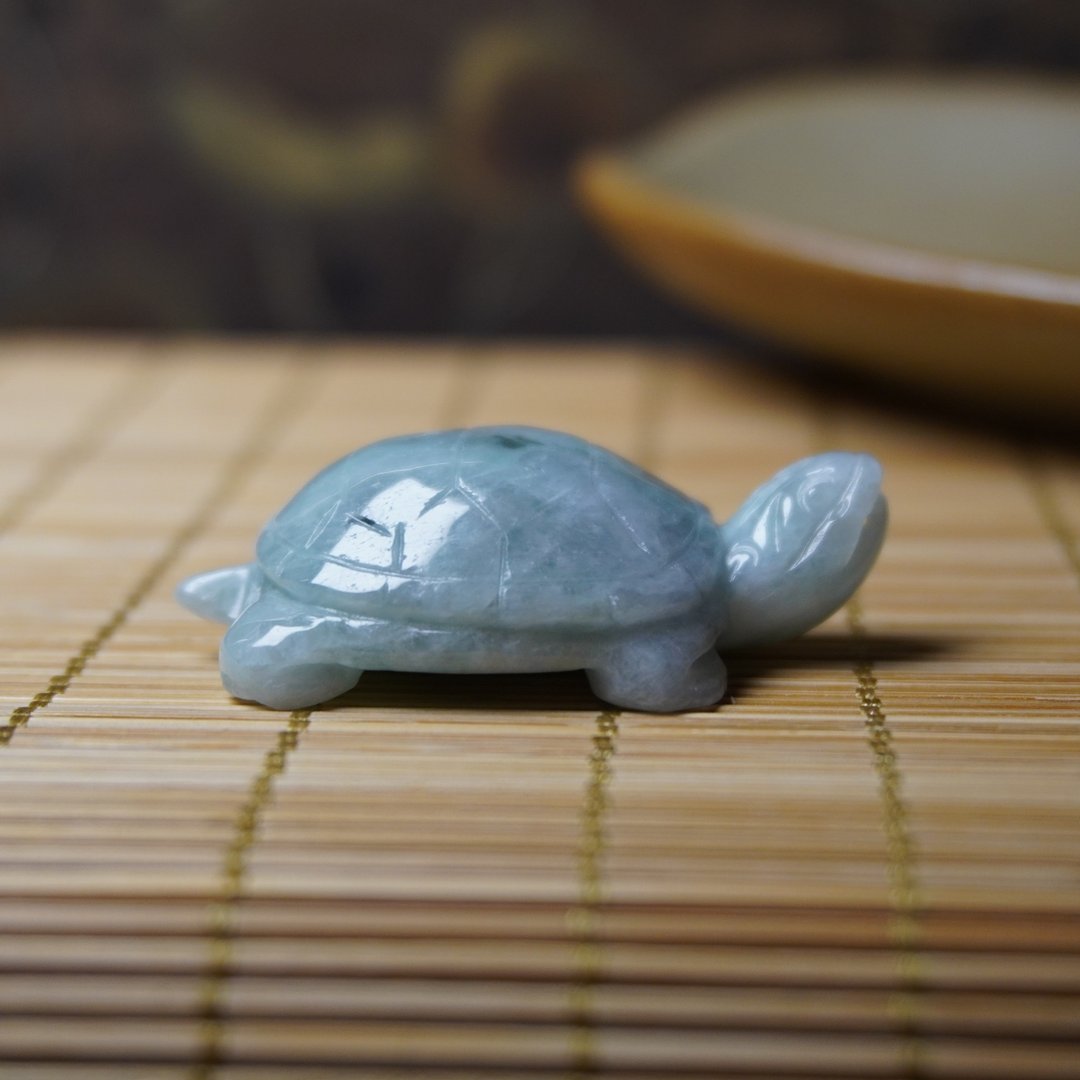 【吉祥·长寿】翡翠乌龟 | 天然A货翡翠 | 送礼 - 吊饰 - 玉石 绿色