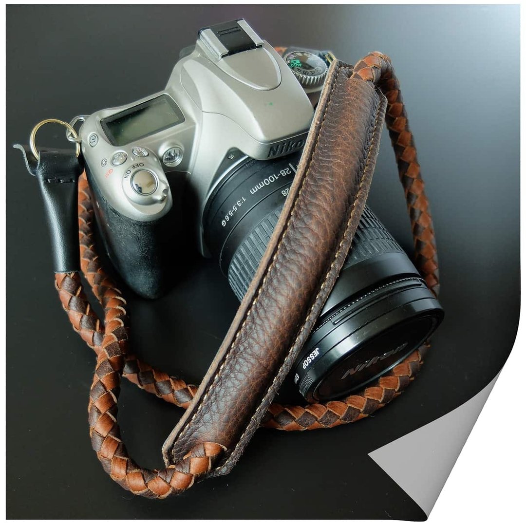 Weaving Leather Camera Strap Rope-Tan 2tone 110cm - 相机背带/脚架 - 真皮 多色