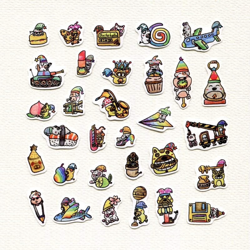 贴纸 / 防水贴纸 / 珠光贴纸 生日快乐每一天 3月 - 贴纸 - 纸 多色