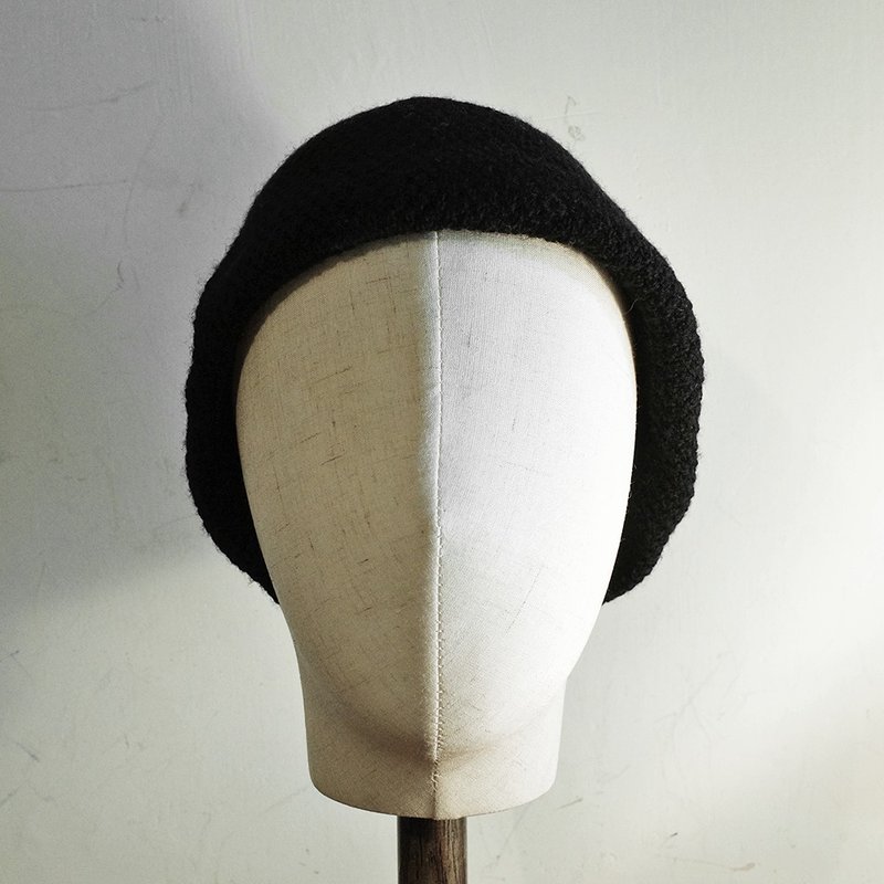 MACKINTOSH PHILOSOPHY 英国老牌 日本制  纯羊毛 贝雷帽 编织帽 - 帽子 - 羊毛 黑色