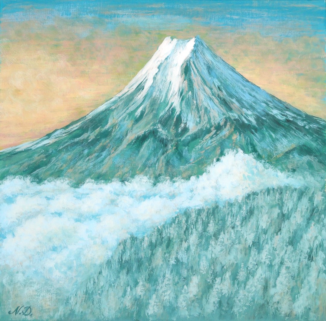 Fuji Mountain Painting Original Art Fuji Wall Art Landscape Hand-Painted - 海报/装饰画/版画 - 纸 