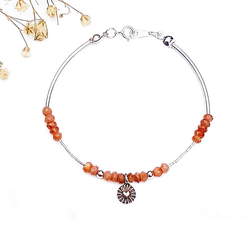 <星期幸运守护石-星期日>太阳石 925 纯银手链 闺密 礼物 Sunday  - 手链/手环 - 纯银 黄色