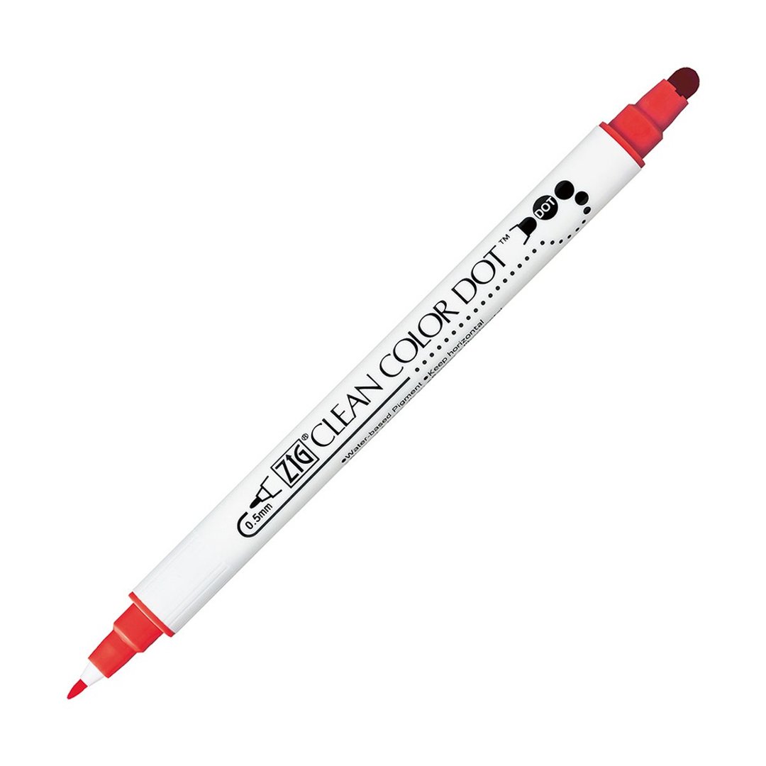 【Kuretake 日本吴竹】ZIG Clean Color Dot 点点笔 一般色 红色 - 其他书写用品 - 塑料 红色