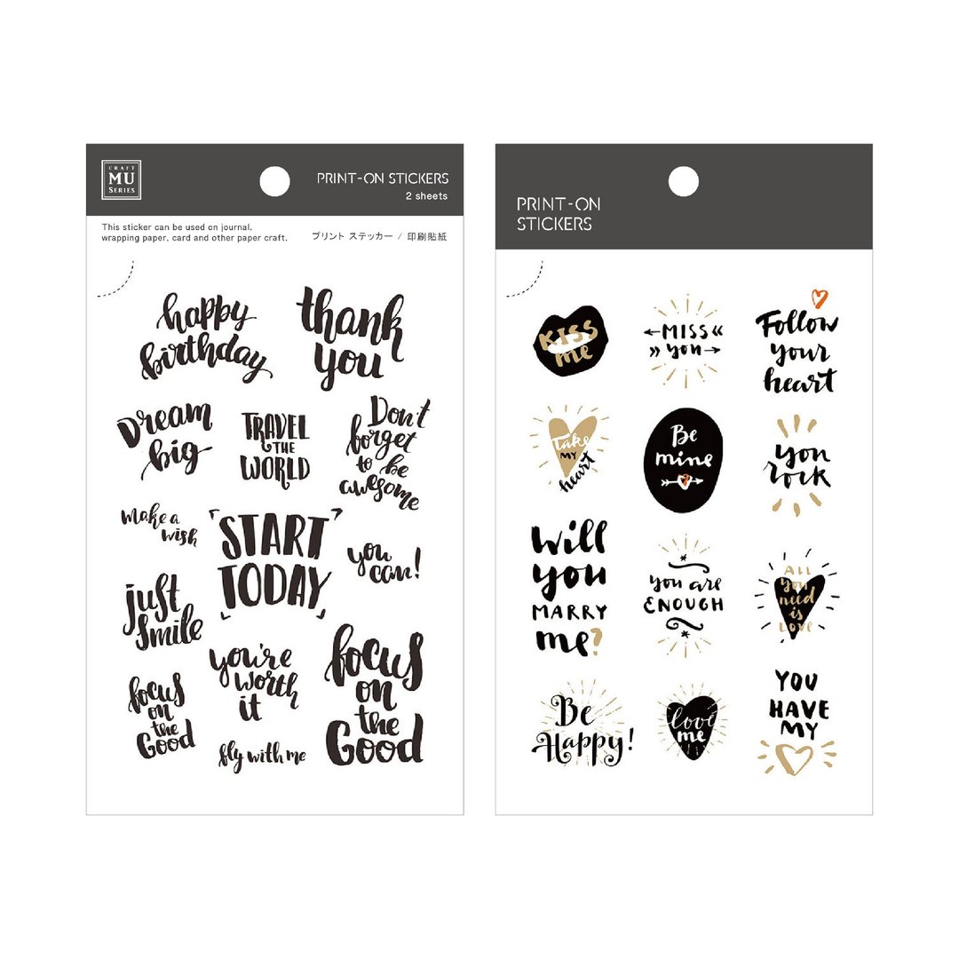 【Print-On Stickers】| 文字系列15-心情小语 | 手帐、DIY好朋友 - 贴纸 - 其他材质 黑色