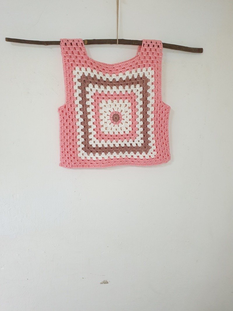 宝宝背心-弥月礼-周岁礼-收涎礼-祖母编-花色C - 满月礼盒 - 棉．麻 