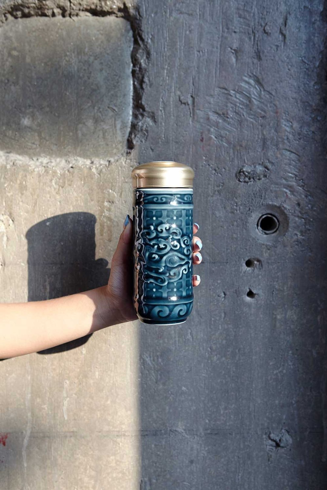 势在必得随身杯 / 大 / 双层 / 矿蓝 350ml - 水瓶/水壶 - 瓷 蓝色