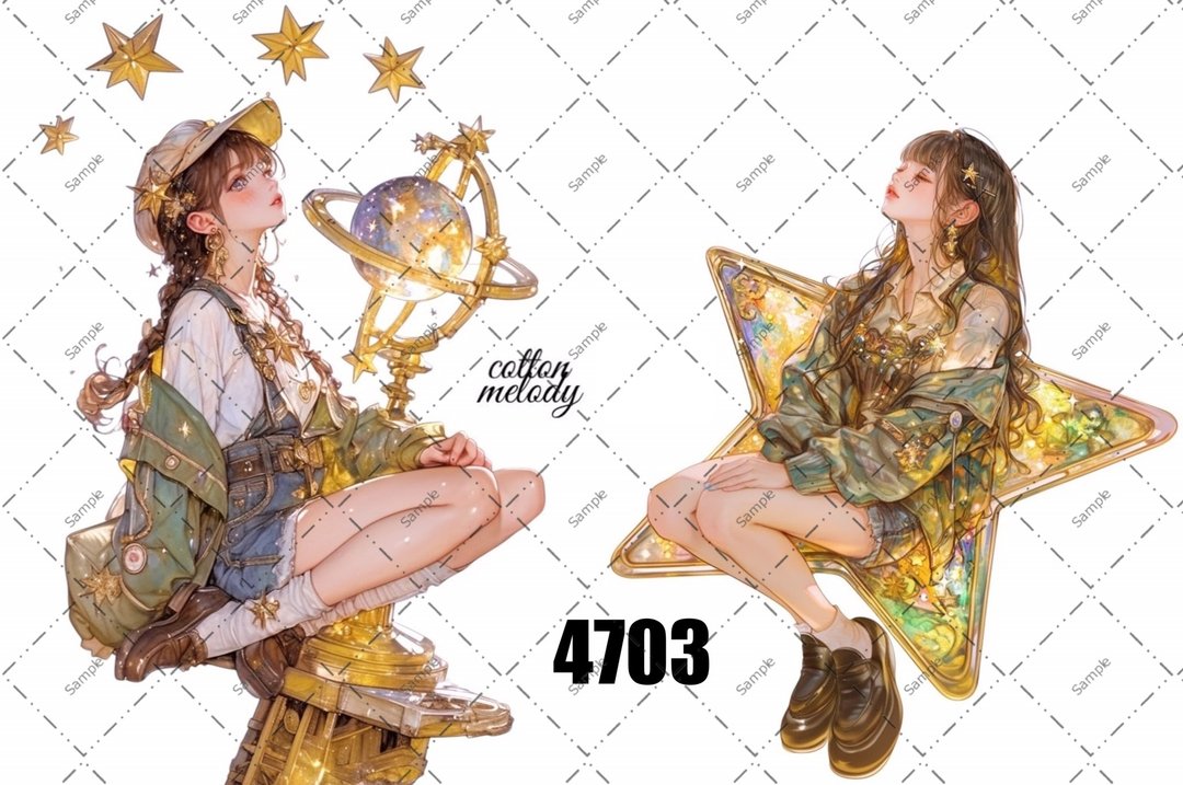 original sticker no.4703 人物贴纸 原创贴纸 原创人物贴纸 装饰贴纸 cotton melody - 贴纸 - 纸 