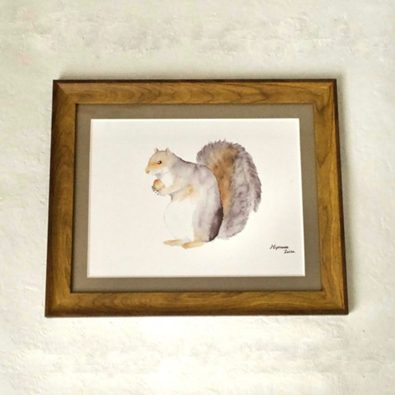 Mischievous squirrel poster (A4 poster) [Framed A] - 海报/装饰画/版画 - 纸 