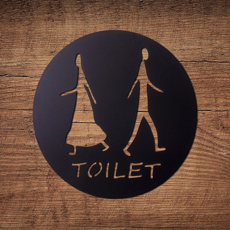 【OPUS东齐金工】欧式铁艺厕所标示牌-邂逅-TOILET(黑)金属指示牌 - 墙贴/壁贴 - 其他金属 黑色