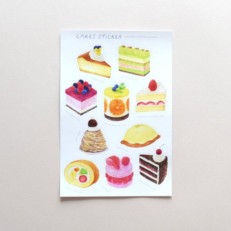 蛋糕贴纸 | 适用于规划师和拼贴画的防水 PVC 贴纸 | 每张 10 片 - 贴纸 - 其他材质 