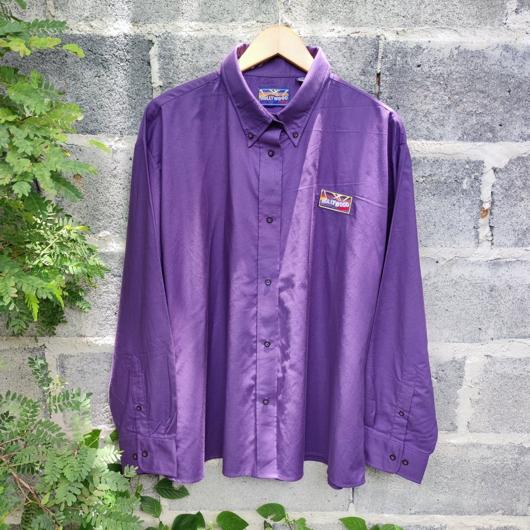 Vintage 90s Hollywood Video employee uniform Shirt - 男装衬衫 - 棉 紫色