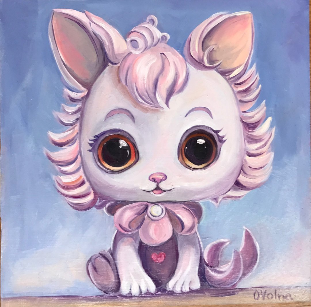 可爱的小猫手工绘画原创墙艺术礼物送给幼儿猫 - 墙贴/壁贴 - 精油 蓝色