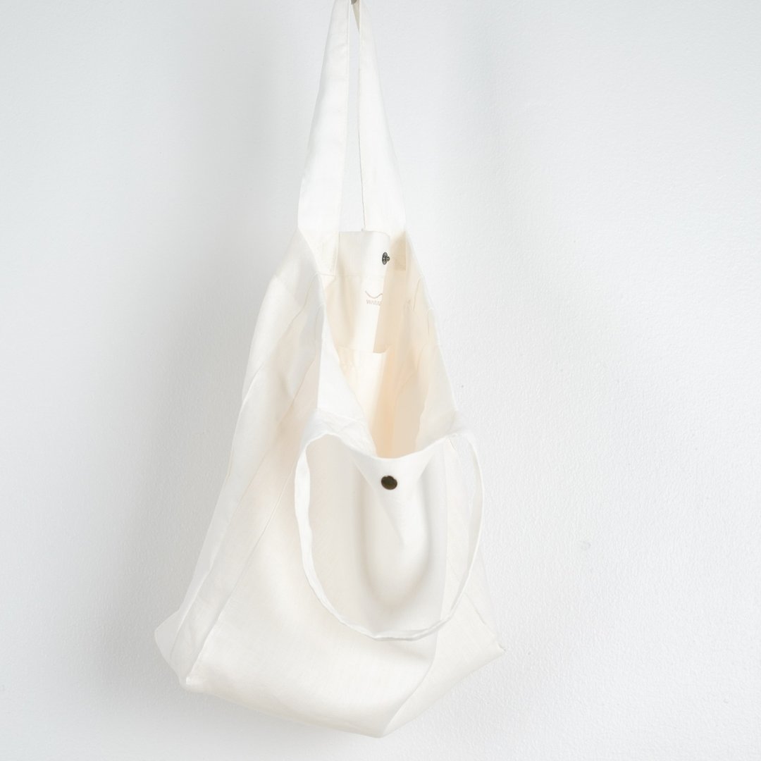 Casual Linen Tote Bag (Off-White) - 手提包/手提袋 - 亚麻 白色