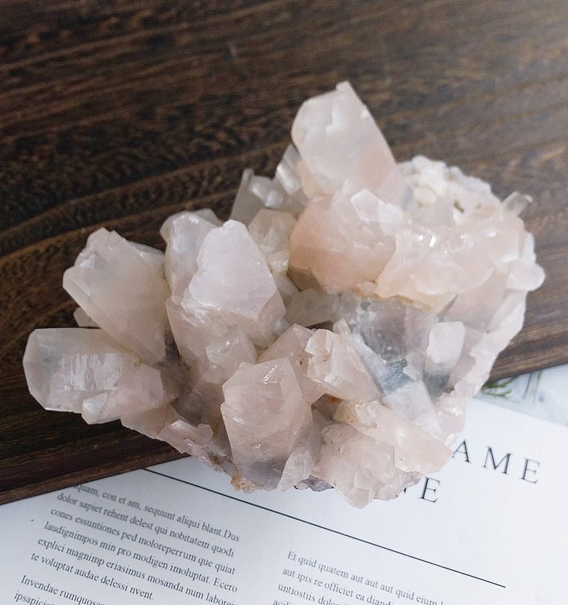 Calcite 湖北产地 粉色方解石 晶簇形 天然矿石 原矿 - 摆饰 - 其他材质 