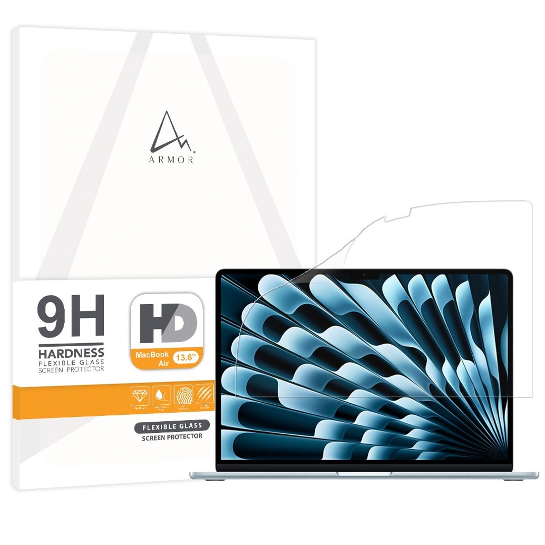 ARMOR MacBook Air 13.6 (M4/M3/M2) 软性玻璃9H 高清萤幕保护贴 - 电脑配件 - 其他材质 