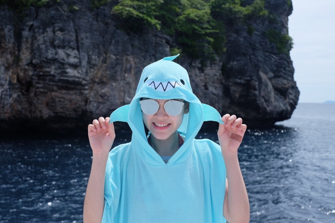 Shark Teeth Hood Towel - 其他 - 其他材质 蓝色