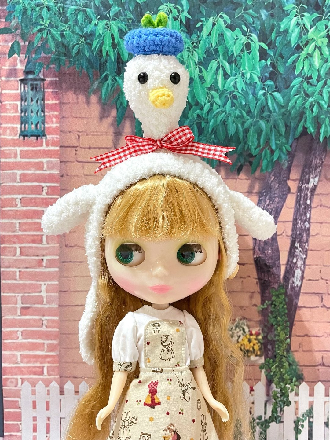 手作娃帽 大白鹅 鸭子 毛线帽 Blythe 小布娃娃 帽 可爱 田园风百 - 帽子 - 其他材质 