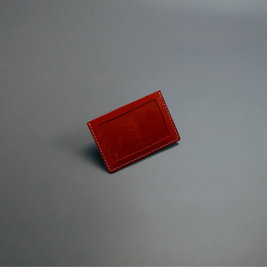 相片卡片套 | 手缝皮革完成品 | BSP116 - 名片夹/名片盒 - 真皮 橘色