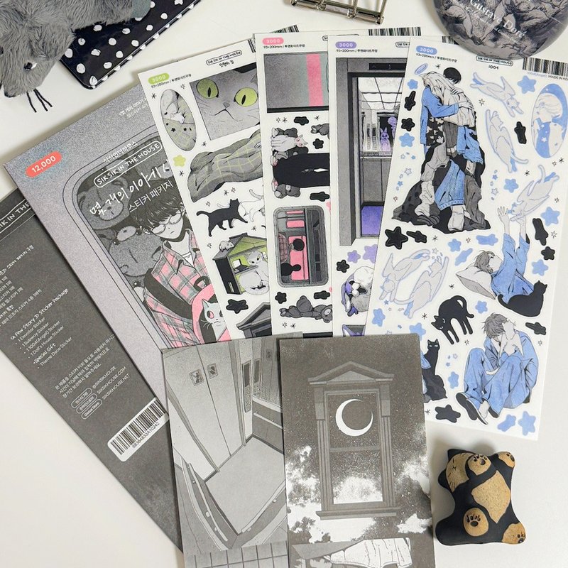 几米故事系列 3 贴纸组 (4款设计 + 特别赠品) - 贴纸 - 纸 黑色