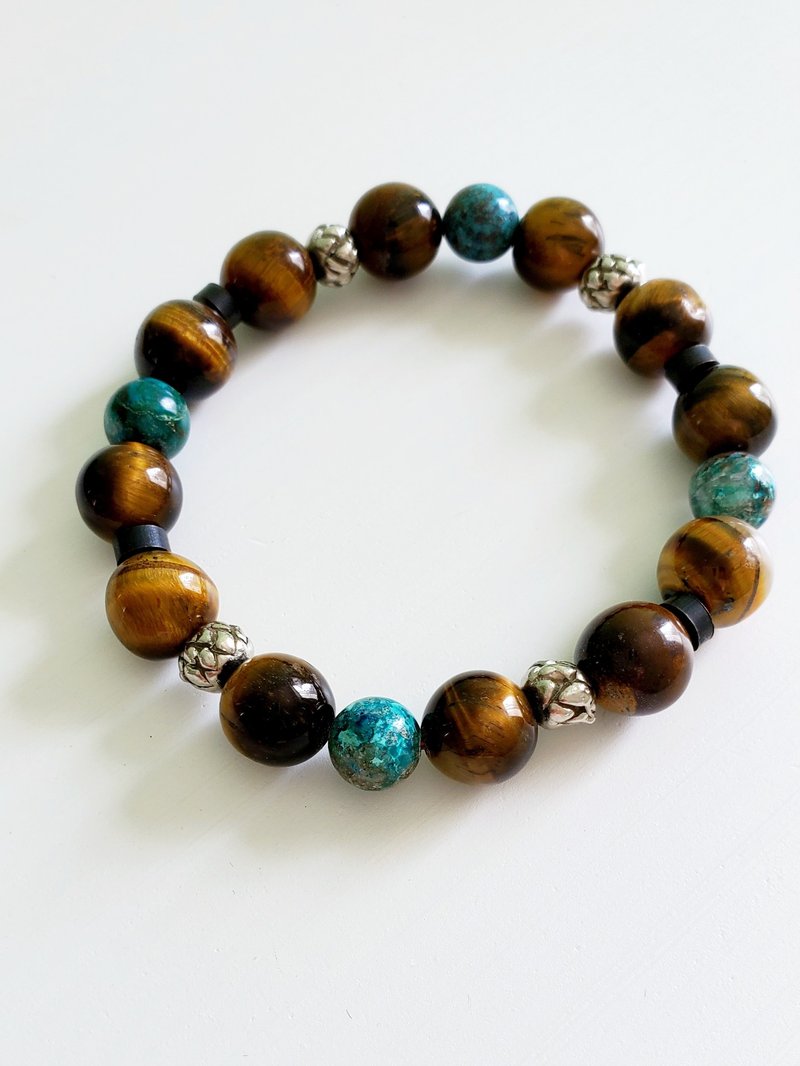 天然黄虎眼蓝玉髓手镯(附电子证书) - 发饰 - 宝石 