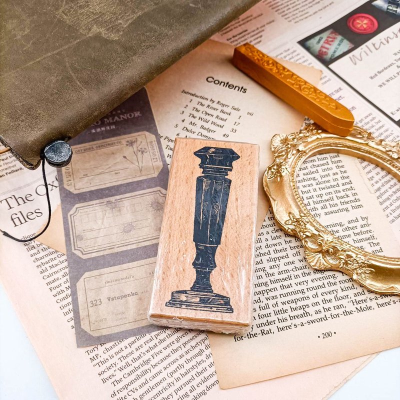 S203W_西洋棋Chess/ 櫸木印章 Wood Rubber Stamp - 印章/印台 - 木头 卡其色