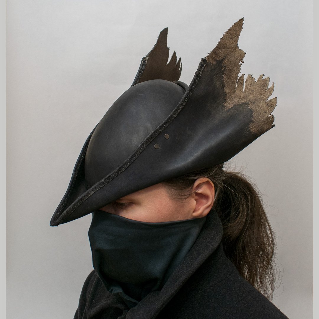 Hunter Leather Hat v.4 Inspired Bloodborne / tricorne - 帽子 - 真皮 咖啡色