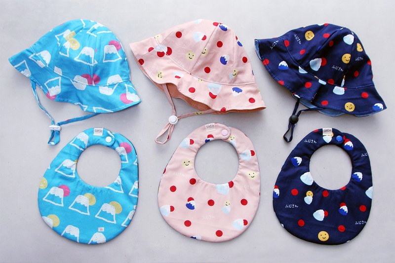 富士山  圆兜 / 遮阳帽 / 弥月礼盒 - 满月礼盒 - 棉．麻 