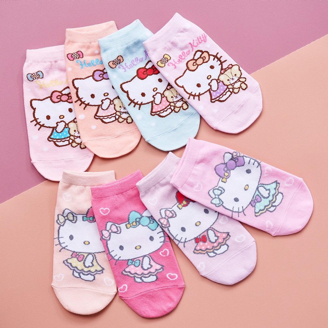 【ONEDER旺达】三丽鸥直版袜 Hello Kitty凯蒂短袜 台湾制童袜 - 袜子 - 其他材质 