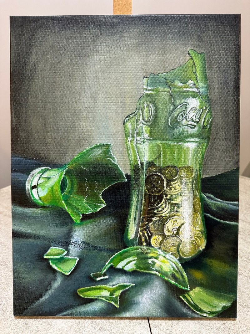 穷人的塑胶钱箱(原作) - 海报/装饰画/版画 - 其他材质 绿色