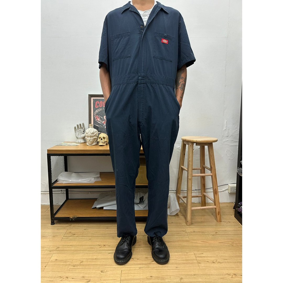 DICKIES 水洗蓝 连身工作服 工作裤 二手 古着 - 背带裤/连体裤 - 棉．麻 蓝色