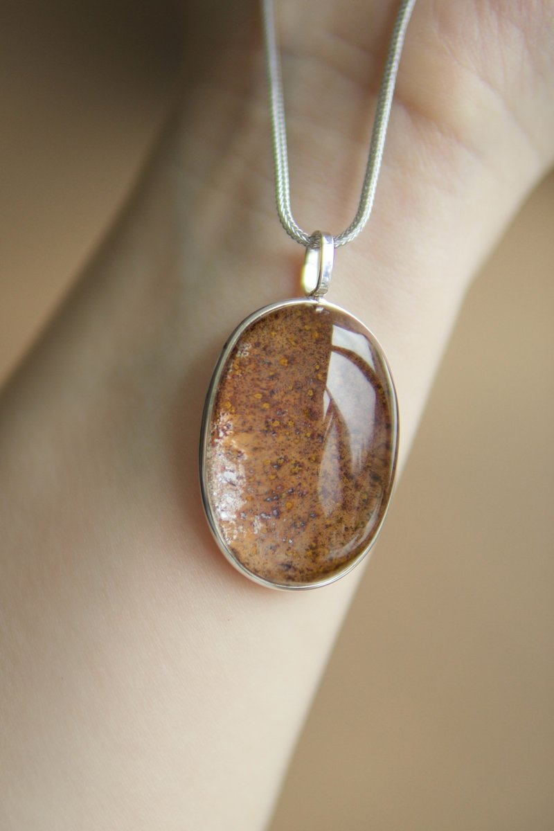 豹纹树皮花云母 净体白水晶共生 S925银项链 - 项链 - 水晶 