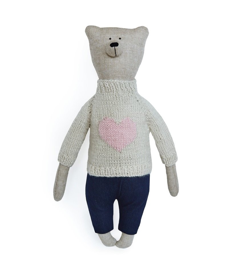 PK bears |Dan暖男熊40cm+熊卡片 I手工时尚熊I - 玩偶/公仔 - 棉 卡其色