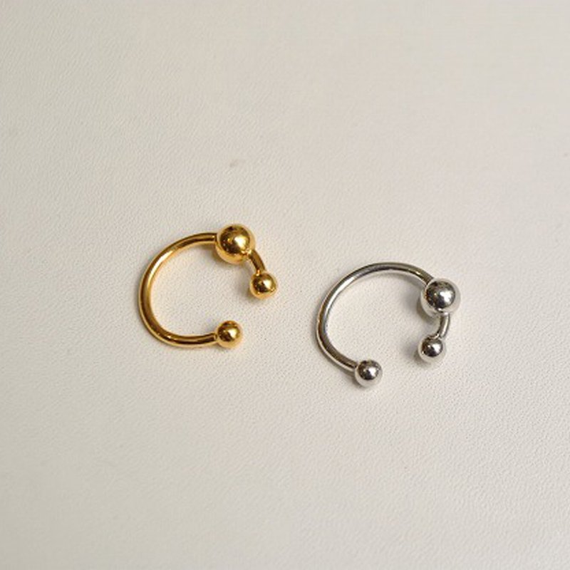 Multi 银球耳扣 单支贩售 - 耳环/耳夹 - 纯银 金色