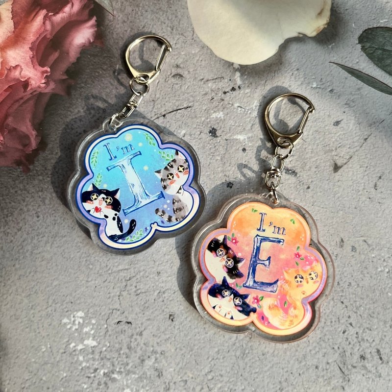 I人E人人格花花钥匙圈(两款) - 钥匙链/钥匙包 - 塑料 多色