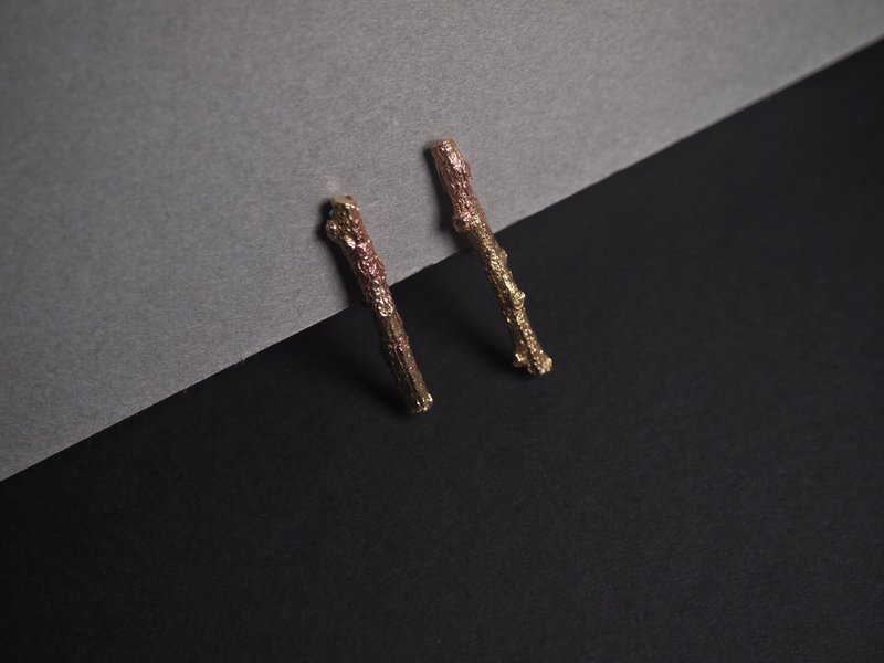 【Plant系列】 #a113 树枝夹式耳环/ 925银/ 手工礼物/ 定制化 - 耳环/耳夹 - 银 金色