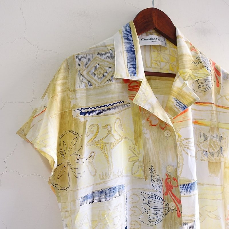 │Slowly│度假/古着衬衫 │vintage.复古.文艺 - 女装衬衫 - 聚酯纤维 多色