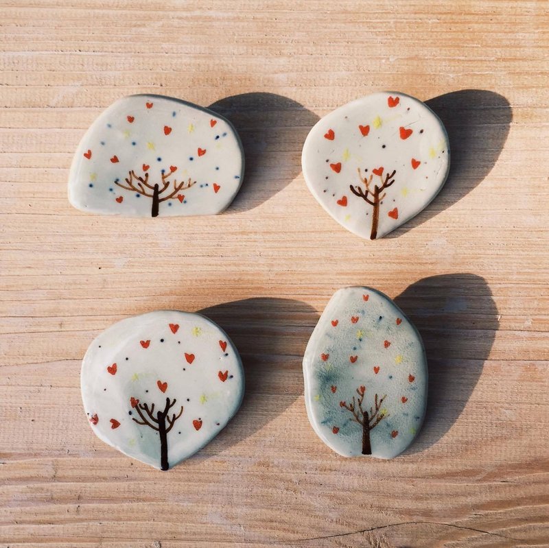 爱情树 情侣别针 - 胸针 - 陶 绿色