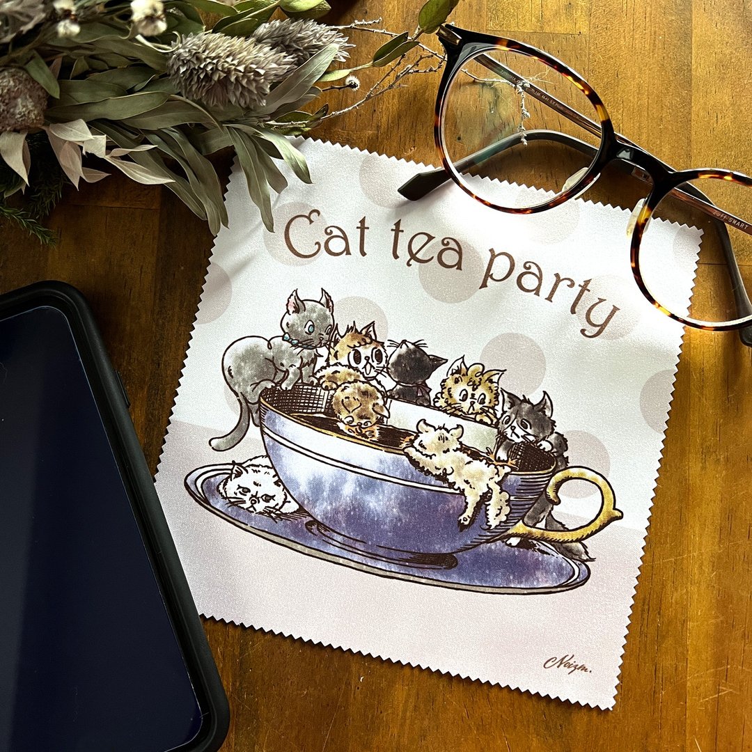 026_cloth_吃茶店的超细纤维擦拭布_茶会 - 眼镜盒/眼镜布 - 聚酯纤维 紫色