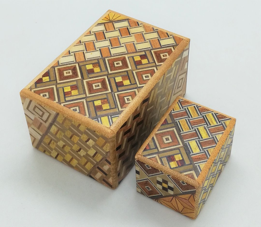 Nested set 18 steps 5 steps Japanese puzzle box Himitsu-bako Yosegi Japan - 其他 - 木头 