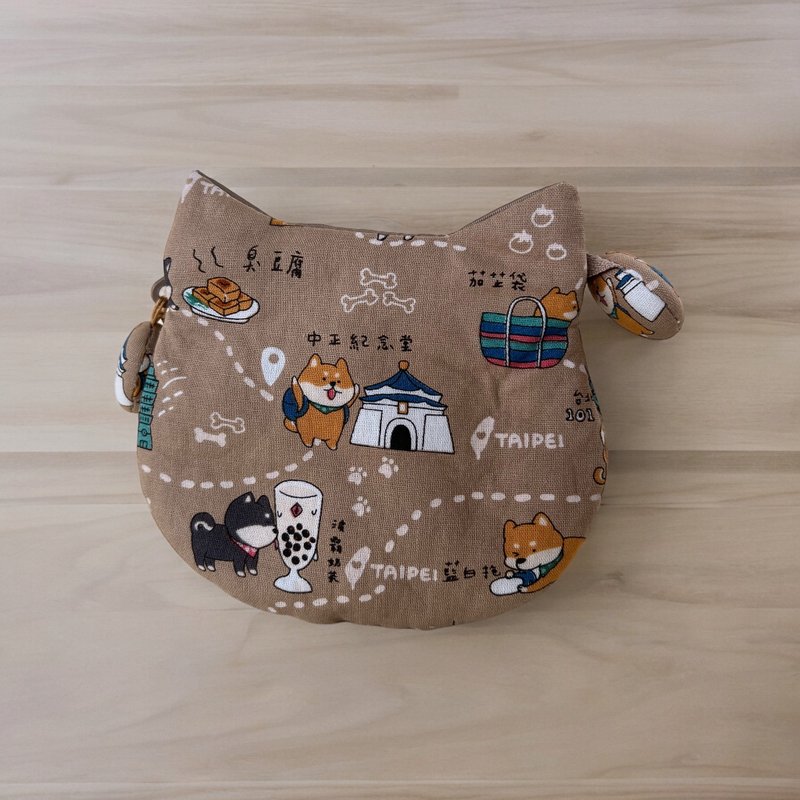 就爱猫-猫咪造型三格零钱包 - 皮夹/钱包 - 棉．麻 