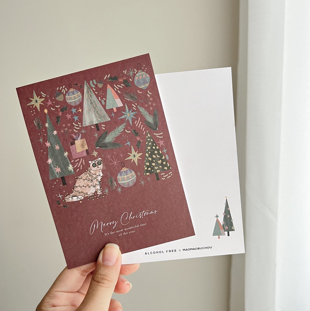 【Xmas - Christmas Kitty】| 明信片 圣诞卡 - 卡片/明信片 - 纸 银色