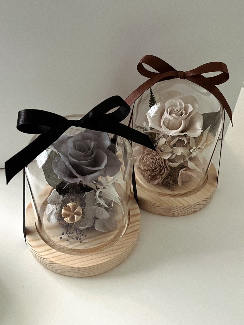 永生玫瑰花小钟罩 - 干燥花/捧花 - 植物．花 多色