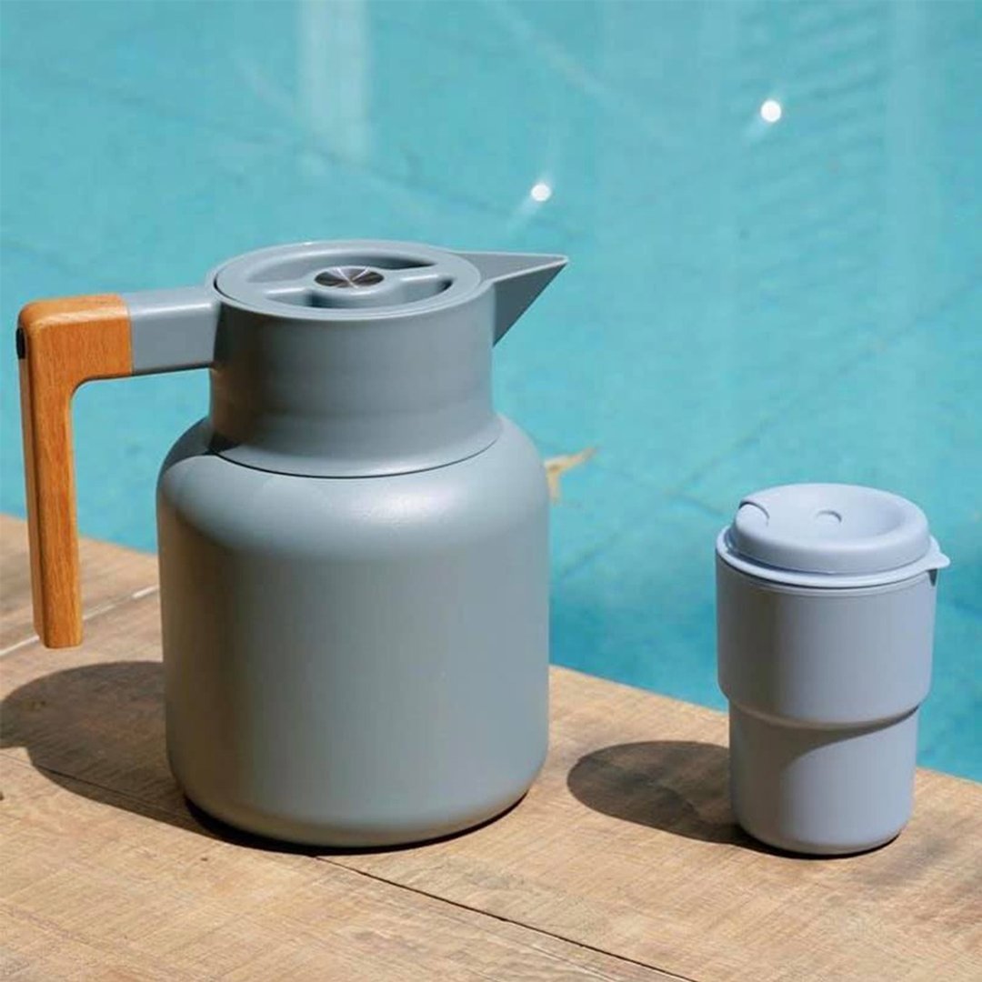 日本 Rivers THERMO JUG KEAT 真空保温壶1600ml - 保温瓶/保温杯 - 不锈钢 黑色