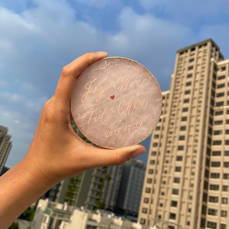 【婚礼小物】【纪念日送礼首选】芙蓉纪念日片 - 摆饰 - 半宝石 粉红色