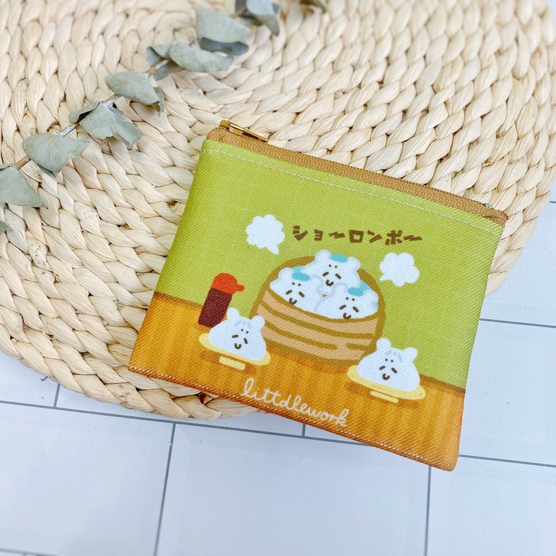 插画零钱包-小白熊汤包 | Littdlework - 零钱包 - 棉．麻 多色
