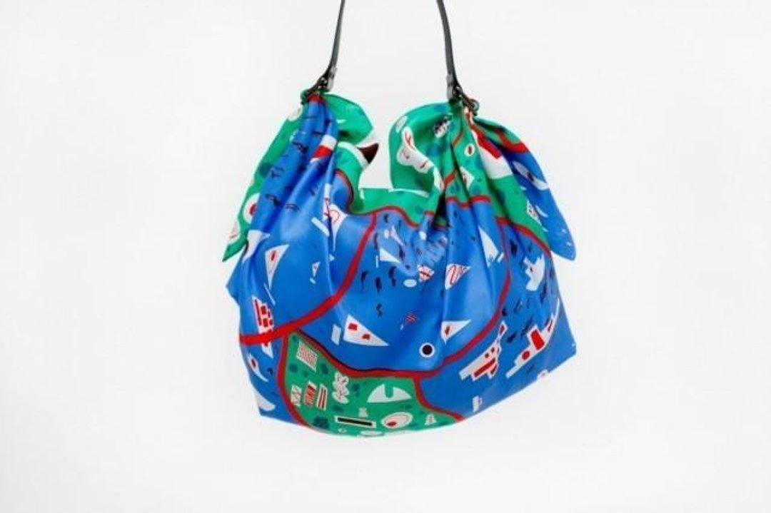 Stockholm Green Furoshiki Bag - 侧背包/斜挎包 - 棉．麻 蓝色