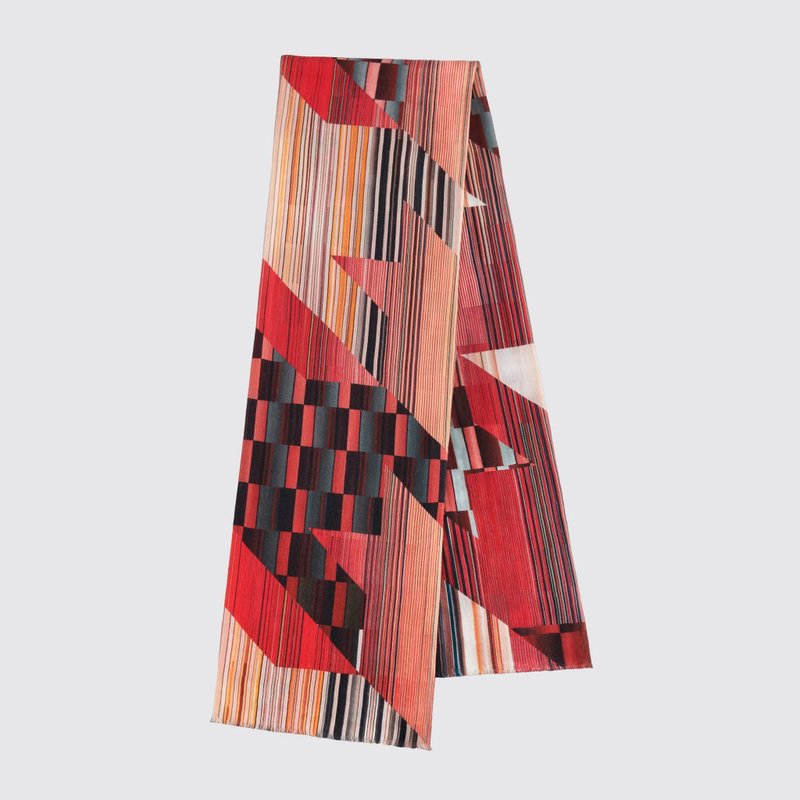 Red Drift 霞晖掠影 羊毛围巾 明星系列 - 围巾/披肩 - 羊毛 红色