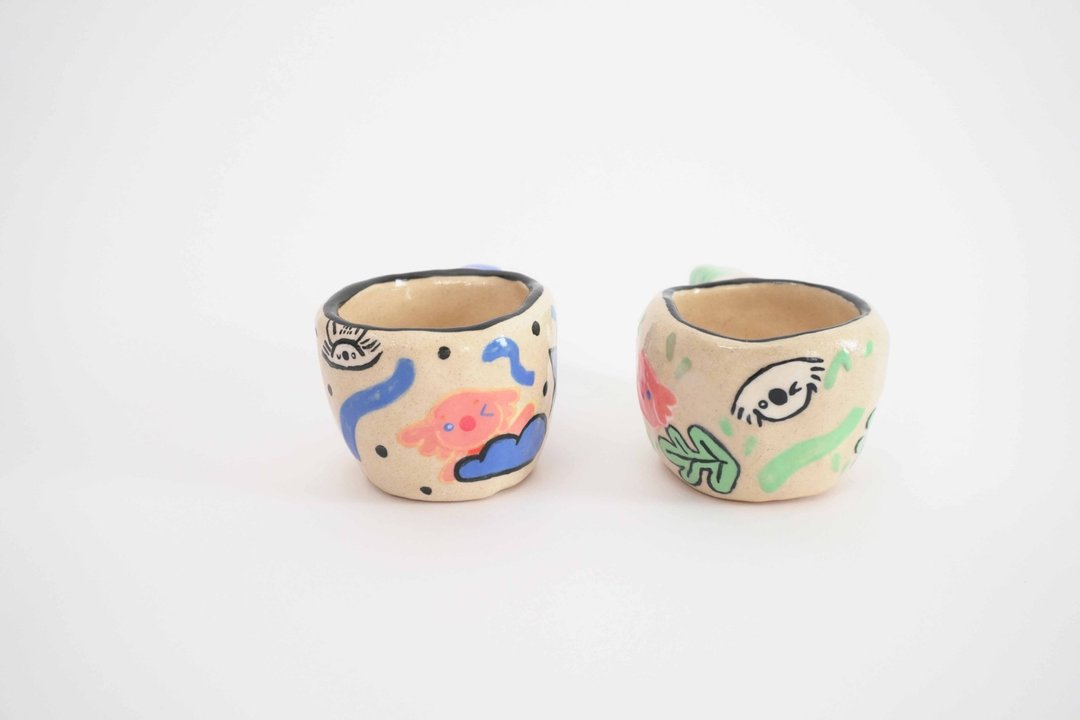陶艺 手作咖啡杯 马克杯 - 咖啡杯/马克杯 - 陶 绿色