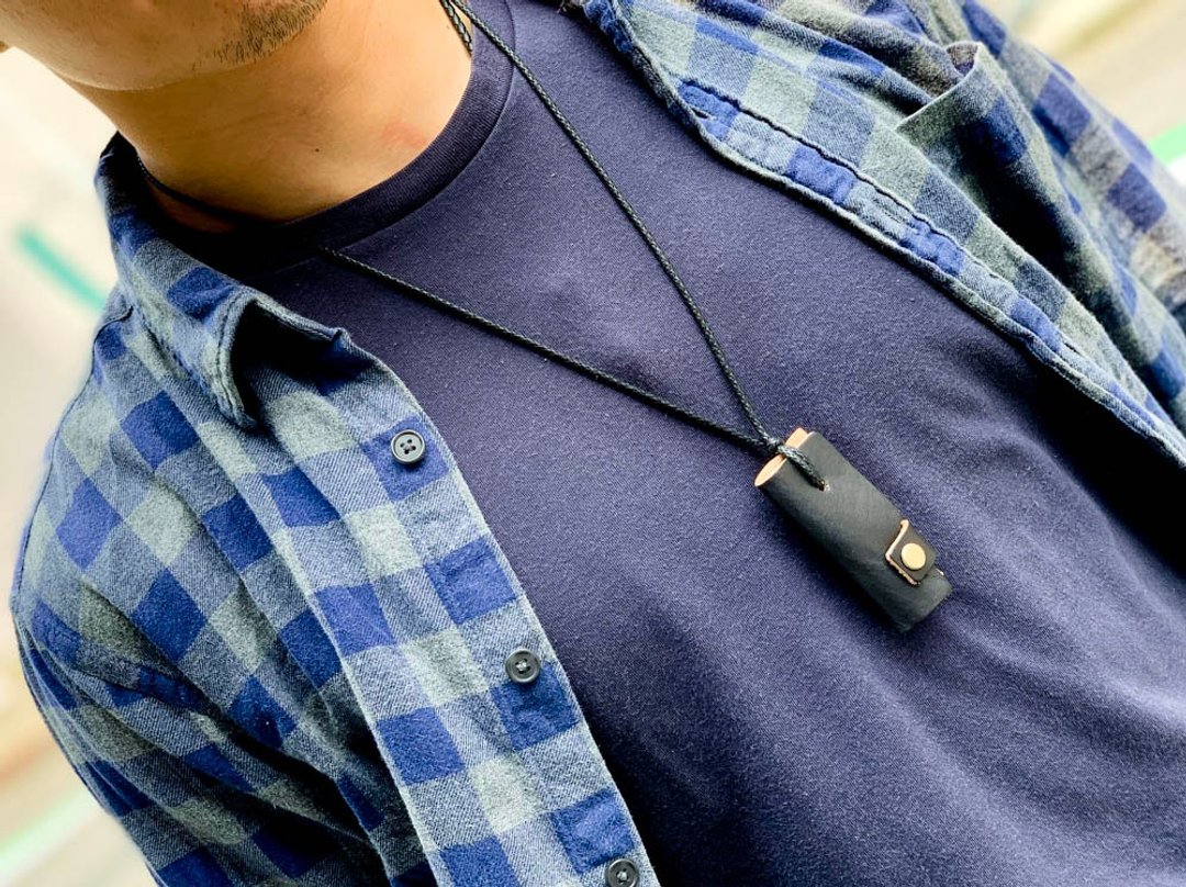 OTONA Easy-to-match basic black adult key chain OKK-KKK-K - 钥匙链/钥匙包 - 真皮 黑色
